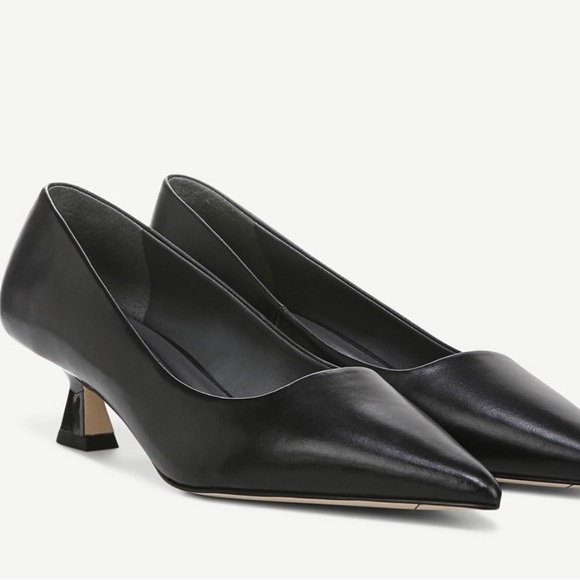 Franco Sarto Black Leather Heel Pumps - Picture 1 of 10